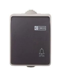 Celes Emos, pulsant, 250 V¼/10 AX gri/e zeze, 1 buton, IP54