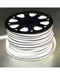 LED NEON rop light, 120L/m, 1m/cut, white LED, tube size 8x16mm, 100m long, 230V, 50pcs Connector