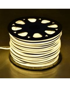 LED NEON rop light, 120L/m, 1m/cut, warm white LED, tube size 8x16mm, 100m long, 230V, 50pcs Connector