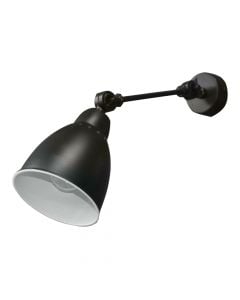 Wall lamp, metal / glass, L400mm, Black, 1xE27, 230V