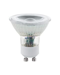 Llampe  Led Eglo, GU10 , paketim dysh , 5 watt led , 400 lumen , transparente , cob led siperfaqja e llampes "me lupë"