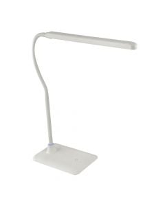 Eglo "Laroa" luminaire, led study light with max 5 watt power, 4000K natural light color, with touch with 3 light power options, metallic material, white color, oriented body, 5 years warranty
