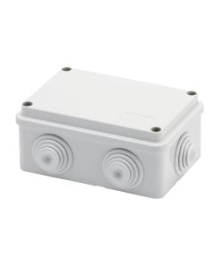 Electrical distribution box, IP55,120x80x50, plastic material.