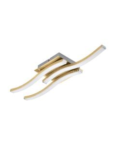 Led ceiling light, Warm lighting 3000 K, for indoor environment, with width  70 width 130 mm, length 520 mm, aluminum material with gold color, light power 1950 lm. With 5 years warranty