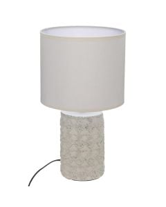 Desk lamp, lamp, 1xE27, 40W, 230V, H33 cm, ceramic / textile material, gray / white color.
