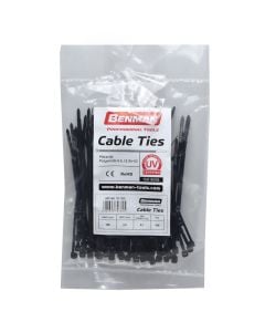 CABLE TIES, BLACK, BENMAN, 100mmX2,5mm (100pcs)