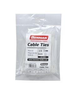 CABLE TIES, WHITE, BENMAN, 100mmX2,5mm (100pcs)