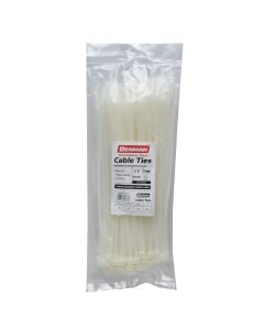 Fasheta plastike, Benman, 250mmX4,8mm, 100 cop, bardhe