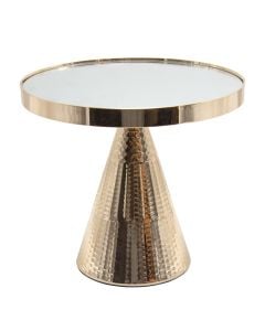 Tabaka, strukturë metalike, syprinë pasqyrë, floriri, Ø25 xH23 cm