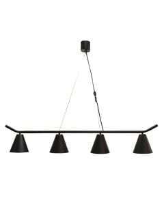 Linear pendant light, 4xE27, 120x25x15 cm,  black