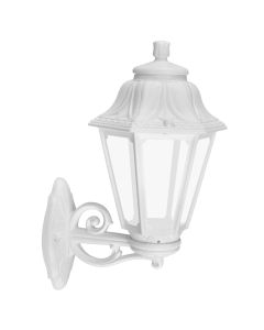 Exterior wall post light, Fumagalli, white, clear diffusor, 1 x E27
