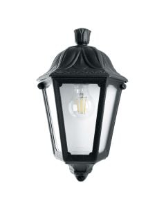 Ndricues I jashtem mural, Fumagalli, i zi, xham transparent, 1 x E27, H35 x L13 cm