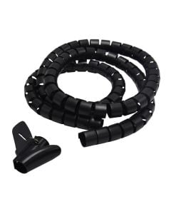 Mbështjellës kabëlli spiral 1.5 m, Polipropilen i zi, D28 mm
