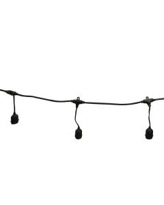 Lamp holder string, E27, 60 cm, plastic / copper, black color
