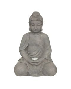 Decorative object, Buddha, with battery , grey, 30x25.5xH43 cm