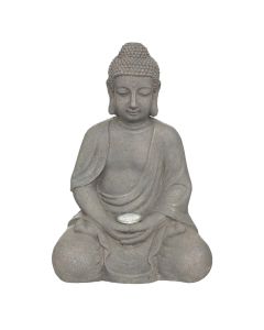 Objekt dekorativ, Buddha, me bateri, gri, 30x25.5xH43 cm