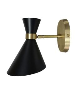 Wall light, E27, 12x28 cm, black and gold