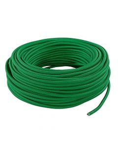 Round flexible electric cable covered in fabric,H03VV-F 2x0.75 - ø 6.2mm, 3m, green