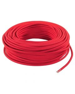 Round flexible electric cable covered in fabric,H03VV-F 2x0.75 - ø 6.2mm, 3m, red