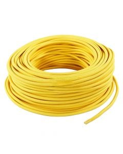 Round flexible electric cable covered in fabric,H03VV-F 2x0.75 - ø 6.2mm, 3m, yellow