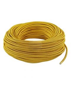 Round flexible electric cable covered in fabric,H03VV-F 2x0.75 - ø 6.2mm, 3m, gold