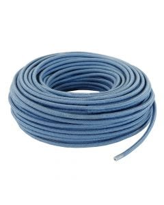 Round flexible electric cable covered in fabric,H03VV-F 2x0.75 - ø 6.2mm, 3m, blue