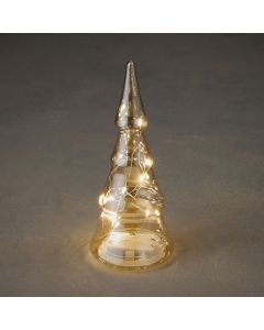 Tree gold 10 led battery operated - h21xd9cm