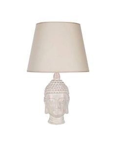 Ndricues tavoline Buda, I bardhe, E27, metal/tekstil,  H38 cm