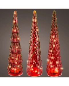 Xmas decoration, tree, led light, indoor use, D9xH33 cm, red/warm white