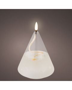 Dekor festiv, qiri, ndricim led, perdorim I brendshem, D10.5xH16 cm, transparente/e bardhë e ngrohtë