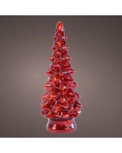 Xmas tree, led light, indoor use, D14.5xH39 cm, red/warm white