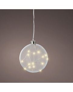 Xmas decoration, globe, Led light, D10 cm, Indoor use, transparent/classic warm