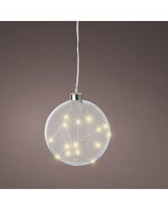 Dekor festiv glob, ndricim led, D10 cm, perdorim I brendshem, transparent/klasik i ngrohtë