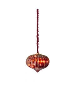 Xmas decoration, onion, Led light, D20xH21 cm, Indoor use, Chistmas red/classic warm