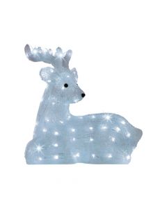 Xmas character, deer, Led light, L45xW16xH43 cm, outdoor use, transparent/cool white