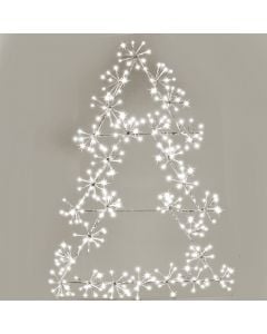 Xmas decoration, tree, Led light, L6xW56xH78 cm, outdoor use, silver/warm white