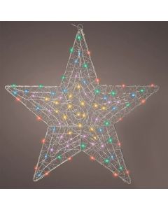 Xmas decoration, star, Led light, W58xH58 cm, outdoor use, silver/colour changing