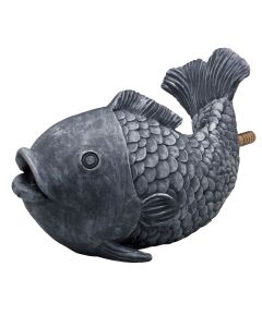 Water Spout Fish, 24x13x15.5 cm, polyresin, gray