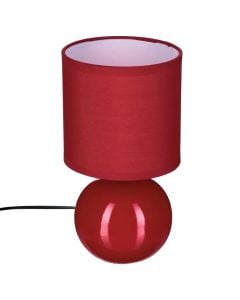 Table light, E14, H36cm x D13 cm, ceramic/fabric, red