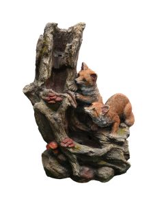 Polyresin fountain "Fox", W/two LED with water pump 10m cable. Product size:43x28x58cm