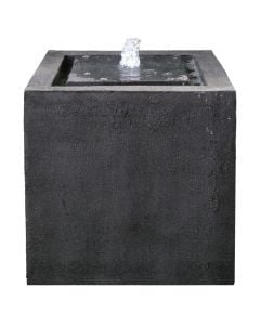 Polyresin fountain "Cube" W/ONE LED with water pump 10m cable. Product size:40x40x40cm