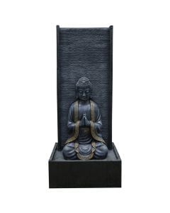 Polyresin fountain "Budha", W/one LED band with water pump 10m cable. Product size:60x30x150cm