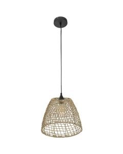 Ndricues i varur JADA, E27, D35xH31 cm, material natyral/hekur, bezhe
