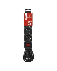 Zgjatues elektrik, 4 module, 5m, 3x1.5mm, e zeze, me celes