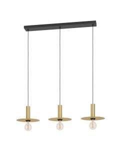 Pendant light, 3xE27, metal, gold, 95x25