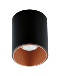 Wall light, 1xGU10, 12x10cm, black/bronze