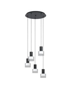 Hanging light, 5x4.6W, 3000K, D.53cm,H.150cm, metal, white
