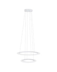 Hanging lamp, LED, 4000lm, 3000K, aluminum/plastic, D.60cm, white