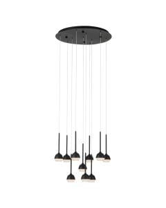 Hanging lamp, LED, D.58cm, metal, 10x4.5W, black