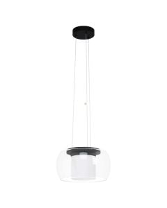 Hanging lamp, LED, RGB, D.40cm, glass, transparent, APP control/remote control
